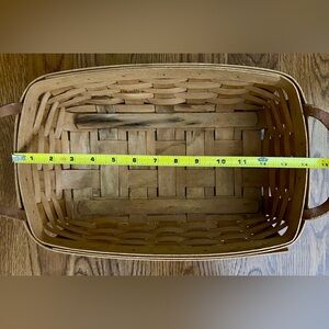 Longaberger 1993 Rectangular Bread Basket with Leather Handles